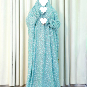 Sky Blue Floral Salat Long Khimar