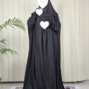 Black Gold Tiny Floral Salat Long Khimar