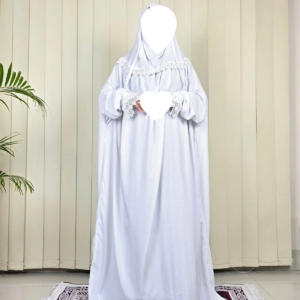 Solid White Long Khimar
