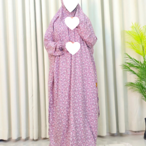 Cherry Nude Floral Salah Long Khimar